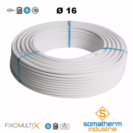 Tube multicouche D16 100 ML en courronne SOMATHERM et les raccords