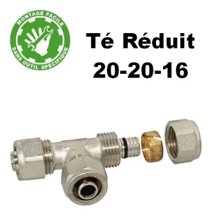 Té REduit Raccord multicouche et tous les tubes multiocuche