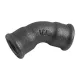 Coude fonte noir 45° FF - ECO-BRICOLAGE