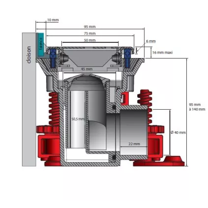 Caniveau Douche DOCIA avec grille Inox Réversible