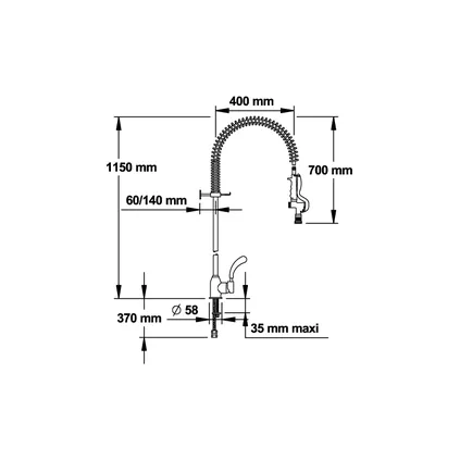 Robinetterie MAESTRO Mono commande Monotrou