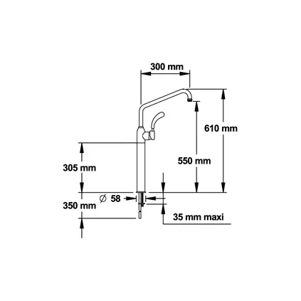 Robinetterie MAESTRO Mono commande Monotrou Sur plage