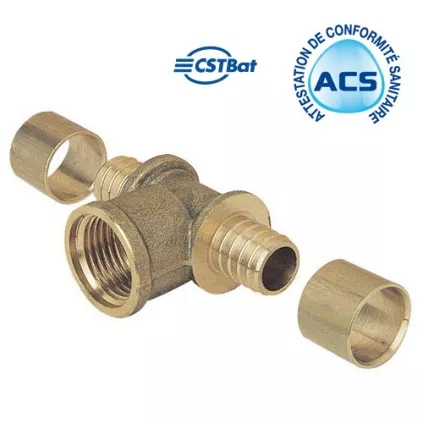 Té Per à glissement taraudage Femelle ECO-BRICOLAGE