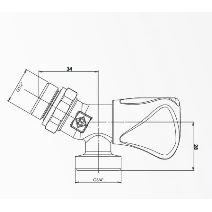 Robinet machine à laver orientable 1/2