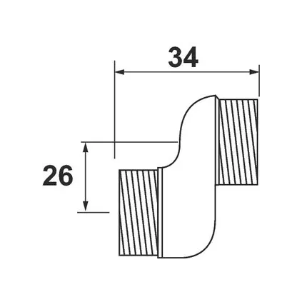 Raccord Excentré 26 mm MM 1/2 3/4