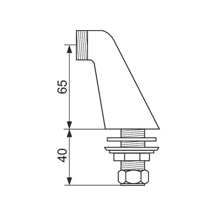 Colonnette Luxe MM Chromée à l'unité 3/4