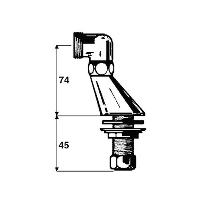 Colonnette de Baignoire excentrée 22 mm - M 1/2" - M 3/4