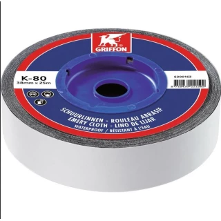 Rouleau Abrasif Résitant à l'eau G80 38 mmx25ML GRIFFON -