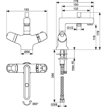 Mitigeur Thermostatique Mono Trou Bain Douche