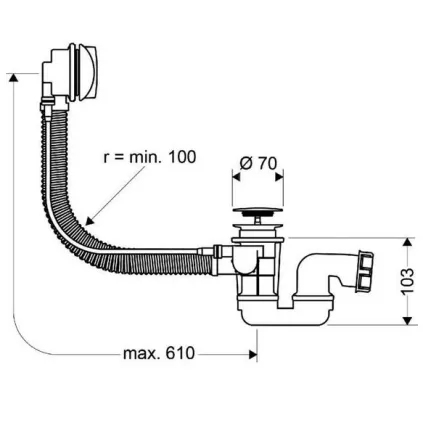 Vidage automatique HANSGROHE flexaplus