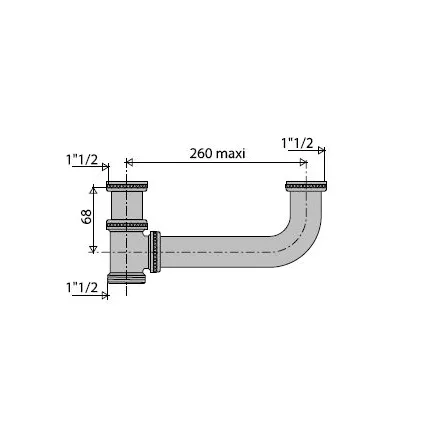 Tubulure laiton Evier double bac D40