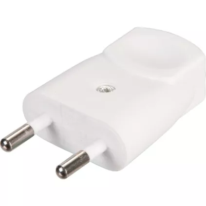 Fiche électrique 2P Plastique 6 A - eco-bricolage