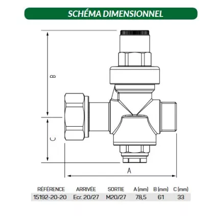 Réducteur de Pression Pronorm 20x27 MF Ecrou tournant
