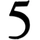 Chiffre 5 adhésif en nylon noir en relief sans fond. ECO-BRICOLAGE
