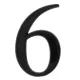 Chiffre 6 adhésif en nylon noir en relief sans fond. ECO-BRICOLAGE