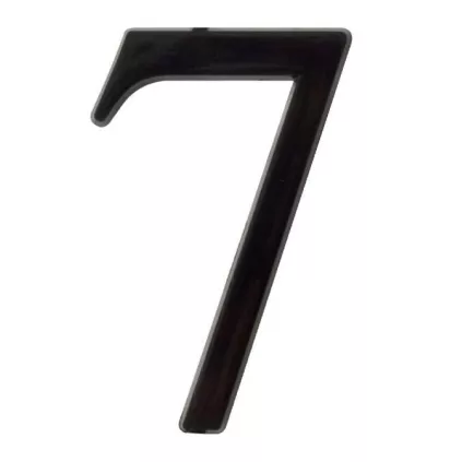 Chiffre 7 adhésif en nylon noir en relief sans fond. ECO-BRICOLAGE