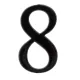 Chiffre 8 adhésif en nylon noir en relief sans fond. ECO-BRICOLAGE