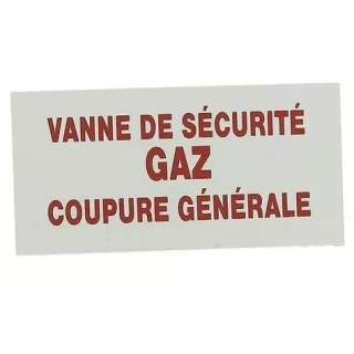 Etiquette Vanne De sécurité Gaz Coupure Générale , Etiquette vanne ga