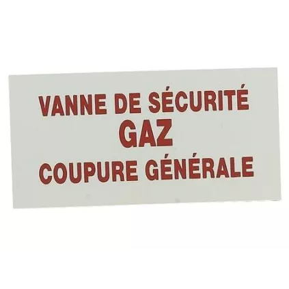 Etiquette Vanne De sécurité Gaz Coupure Générale 