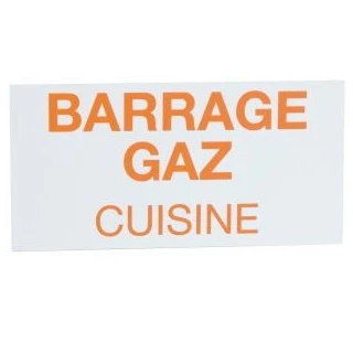 Etiquette Barrage Gaz Cuisine ECOBRICO et tous les accessoires de cha