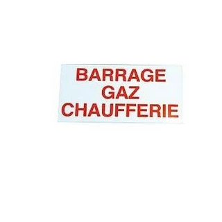 Etiquette Barrage Gaz Chaufferie ECOBRICO