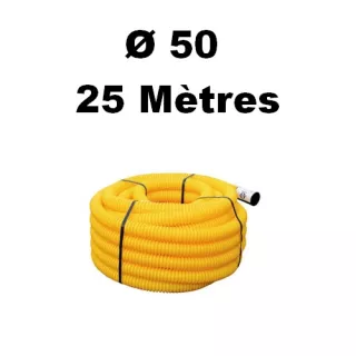 Gaine TPC Jaune D50 25 ML avec manchon pour tuyau gaz