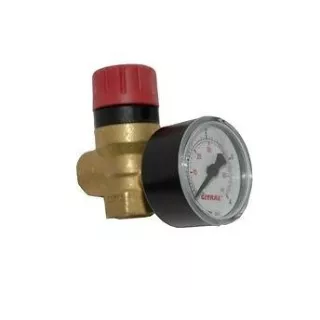 Soupape Chauffage 3 Bars 1/2 + Manomètre GITRAL eco-bricolage.com