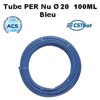 Tube PER Nu Ø 20 Bleu 100M SOMATHERM - ECO-BRICOLAGE