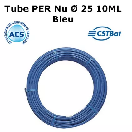 Tube PER Ø 25 Bleu 10M SOMATHERM