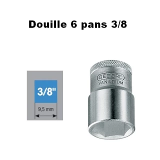 Douille 6 pans 3/8 Diamètre 6mm