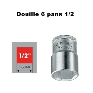 Douille 6 pans 1/2 D8