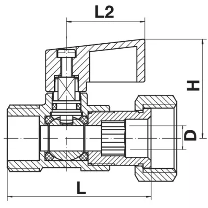 Mini Vanne Ecrou Libre MF 1/2