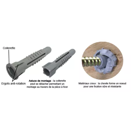 Cheville ROX 8x50 corps creux 100 pièces ING FIXATION