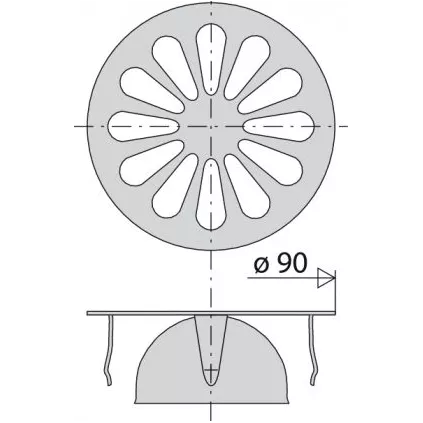 Grille Marguerite Inox D90 Pour Siphon Sol
