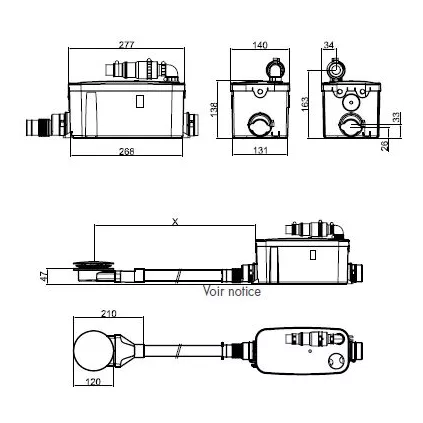 Pompe de Relevage Receveur Douche Extra Plat VD90