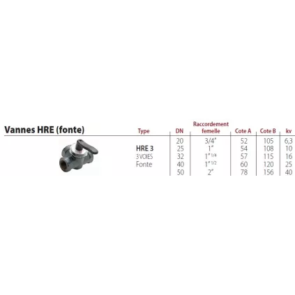 Vanne Mélangeuse 3 Voies HRE3 Fonte