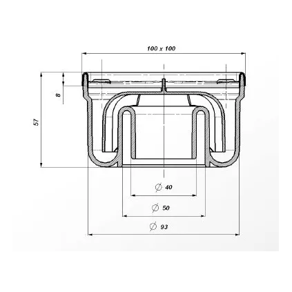 Siphon de sol PVC Grille et cadre Inox 10x10 NICOLL