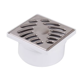 Siphon de sol PVC grille inox 10x10- NICOLL