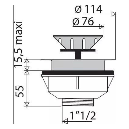 Bonde à Panier D114 Pour Evier Percé 90