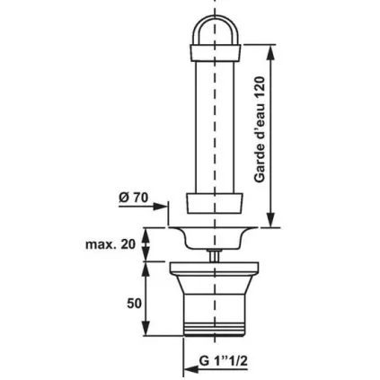 Vidange Surverse Evier complete inox pour plonge