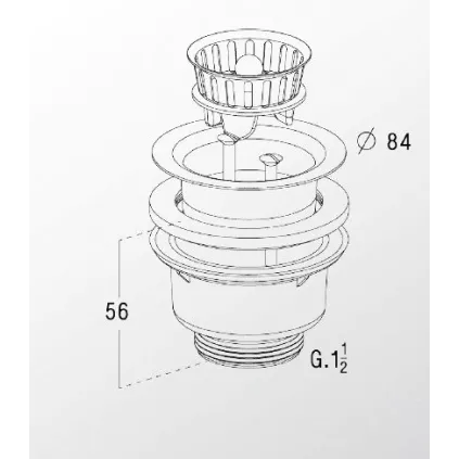 Bonde manuelle à panier D84 sans trop plein NICOLL