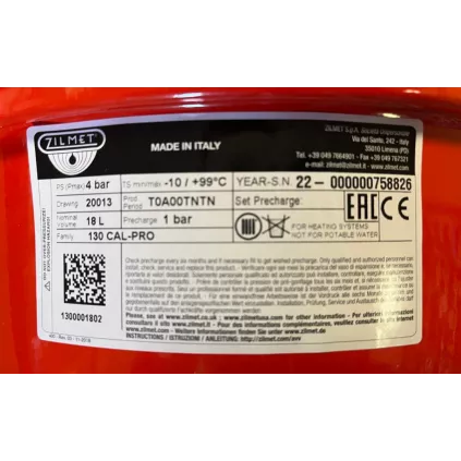 Vase Expansion ZILMET 18 Litres Chauffage
