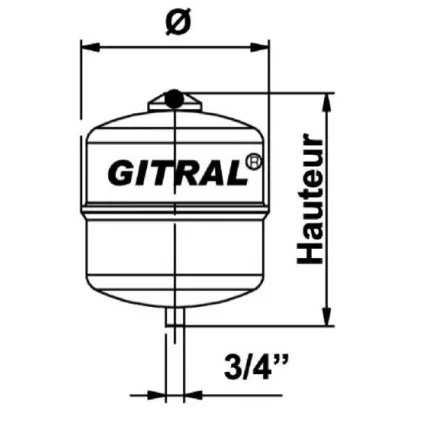 Vase expansion 18 Litres à Membrane GITRAL
