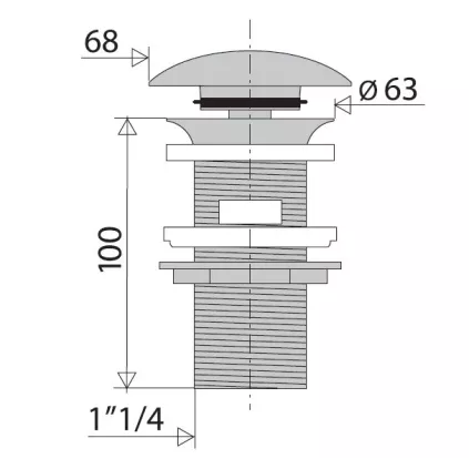 Bonde Lavabo DIGICLIC Spécial Vasque Sur Plan