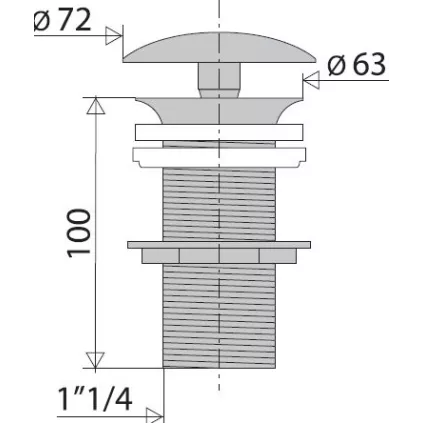 Bonde de Lavabo D63 100mm Sans Lanterne