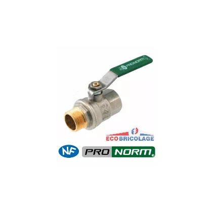 Vanne 1/4 de tour NF MF poignée plate Verte NF SOMATHERM