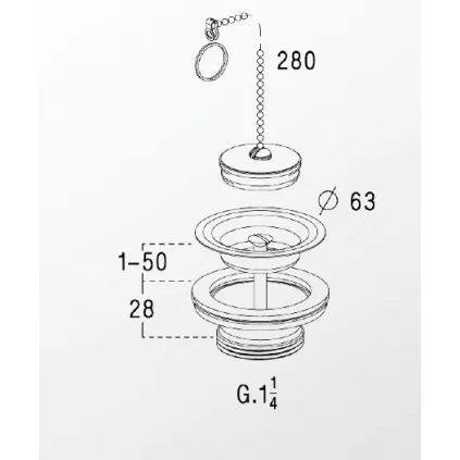 Bonde de Lavabo à chainette et Bouchon NICOLL
