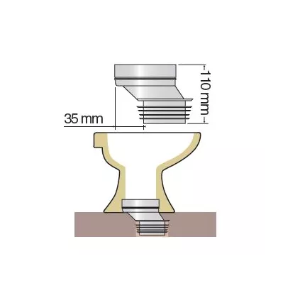 Manchette WC Excentré 35mm PPL