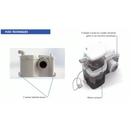 Broyeur Adaptable W12 PRO + 2 entrées Sanitaire