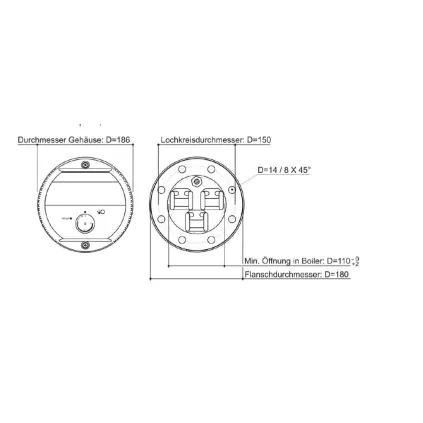 Résistance de Ballon Tampon A bride 180 mm AHFOR-BI-A